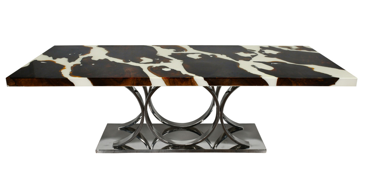 Artistic Teak Floating Table with Stainless base