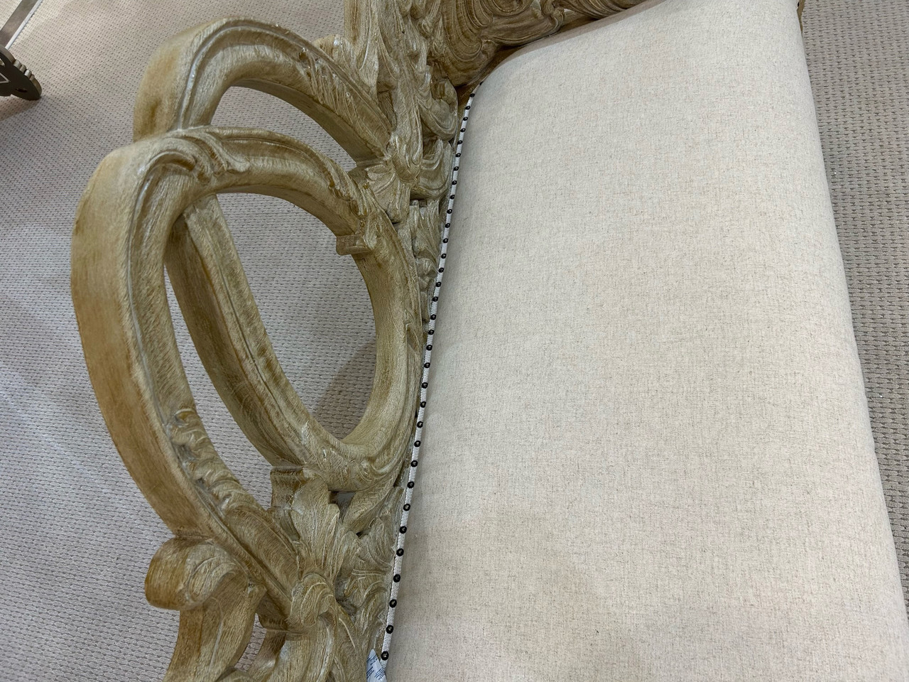 Heavy Carved Bench Close Up Image