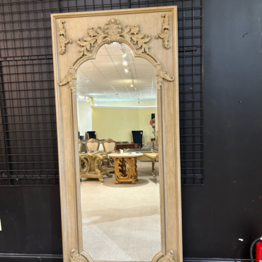 Grand Carved Mahogany Leaner Floor Mirror 46W x 94H