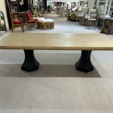 Santa Barbara Rectangle Double Pedestal Dining Table Two Tone 98"W