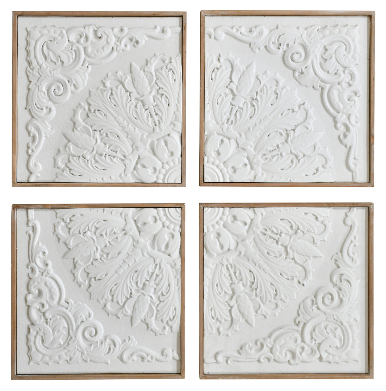 Set of 4 White Wall Panel D?cor