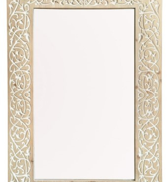 Carved Scrolled Wooden Mirror