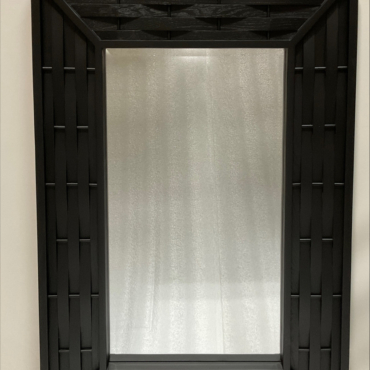 Wood Weave Wall Mirror Black