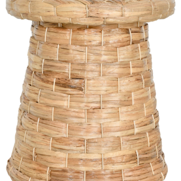 Rattan Drum Side Table - Woven Natural Water Hyacinth