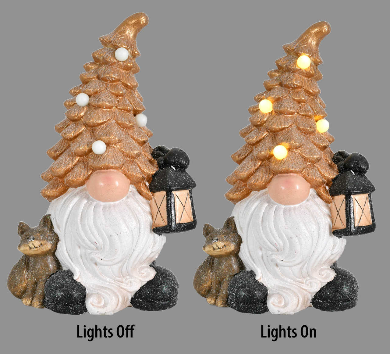 Twilight Gnome with Fox and Lantern Close Up Image