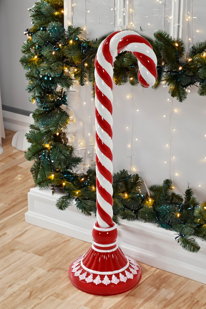 Holiday Wonderland Candy Cane Stand 35.5H Room Scene