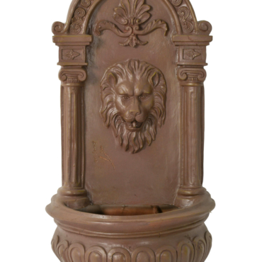 Terra Cotta Lion Hanging Wall Fountain