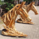 Handcrafted Teak Wood Horse Head Sculpture