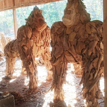 Majestic Teak Root Walking Gorilla Sculpture