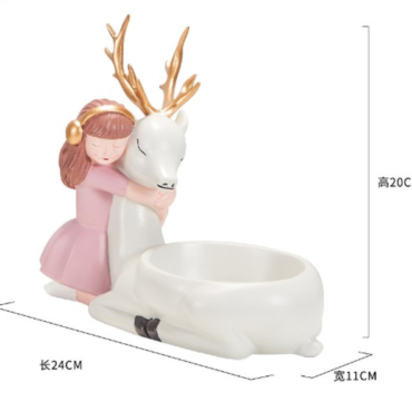 Girl with Deer Candy Dish