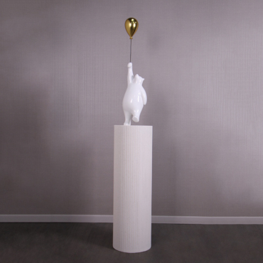 Bear with Balloon on Groovy Pedestal