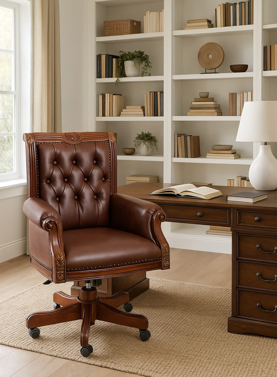 Natural Office Leather Chair - Md