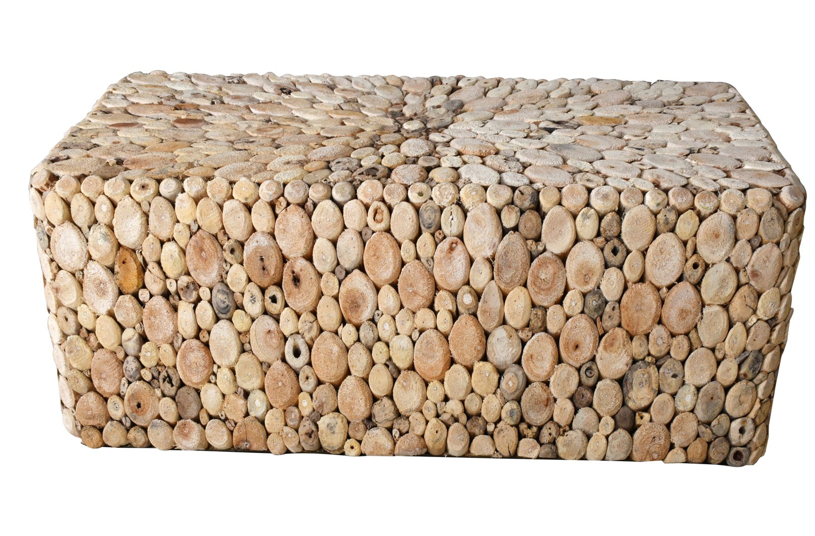 Oyster Cross Cut Random Wood Solid Bench Table 41" Wide - Image 3