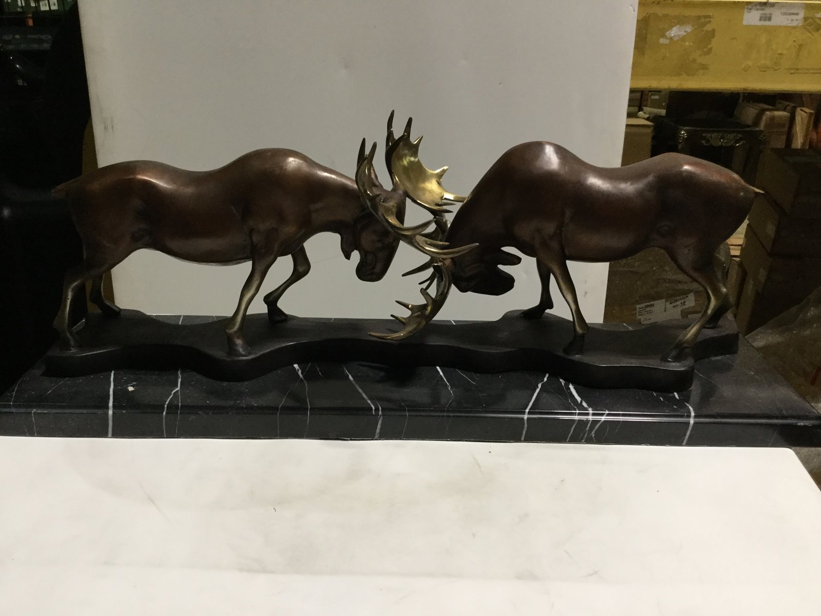 Two Moose on Marble Base - Image 2