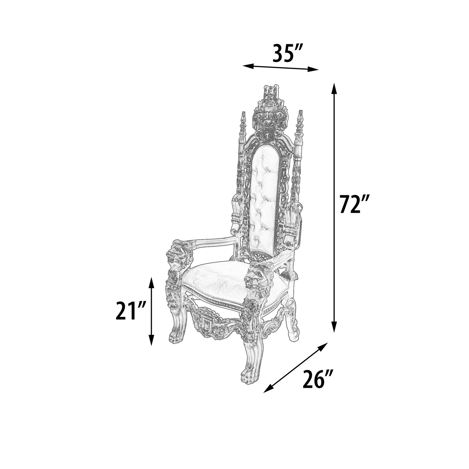 King Chair in Gold Leaf and Burgandy Velvet - Image 5