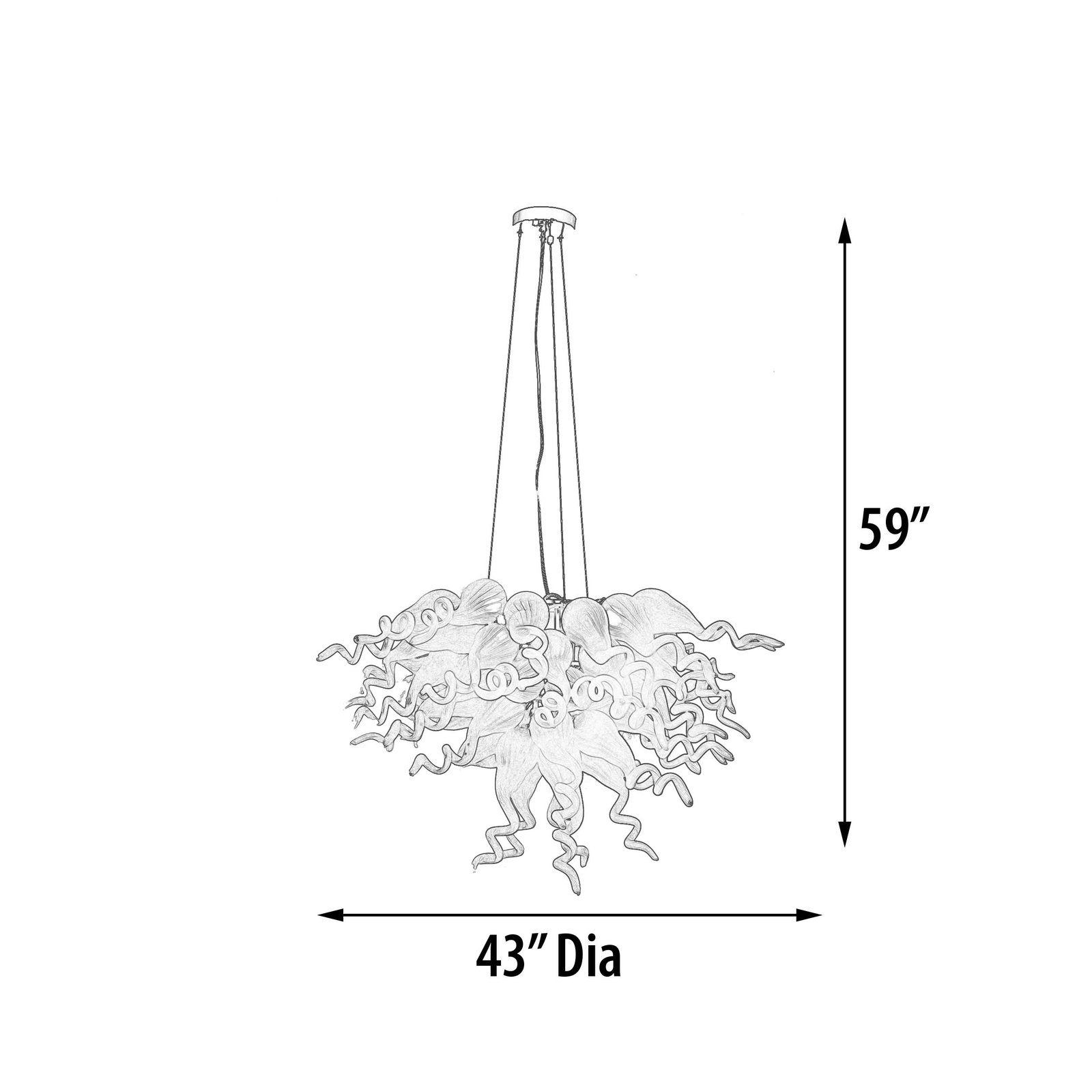 Frosted White Blown Glass Chandelier - Image 5