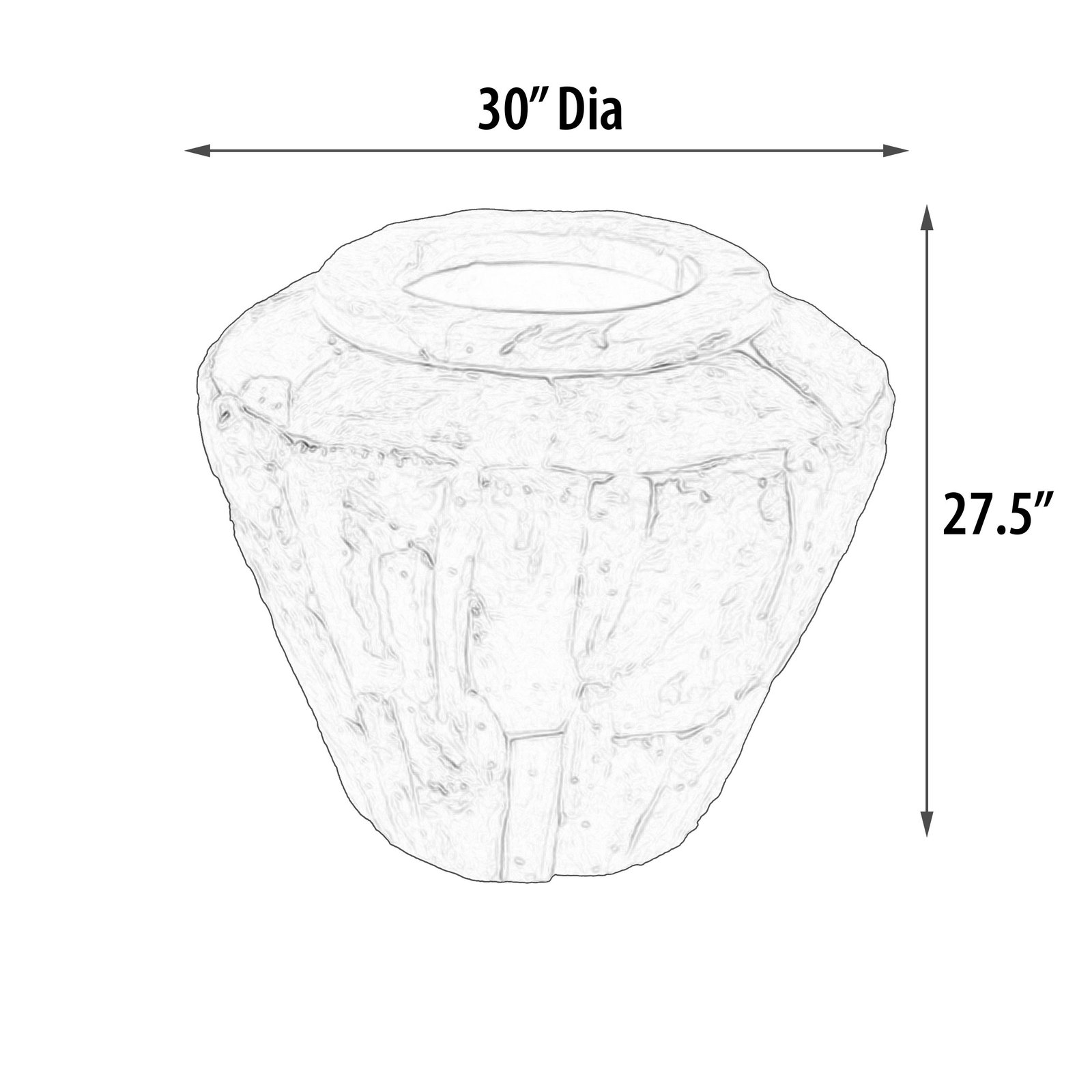 30"H Wide Decorative From Reclaimed Teak Wood Handcrafted Unique Rustic Vase - Image 5