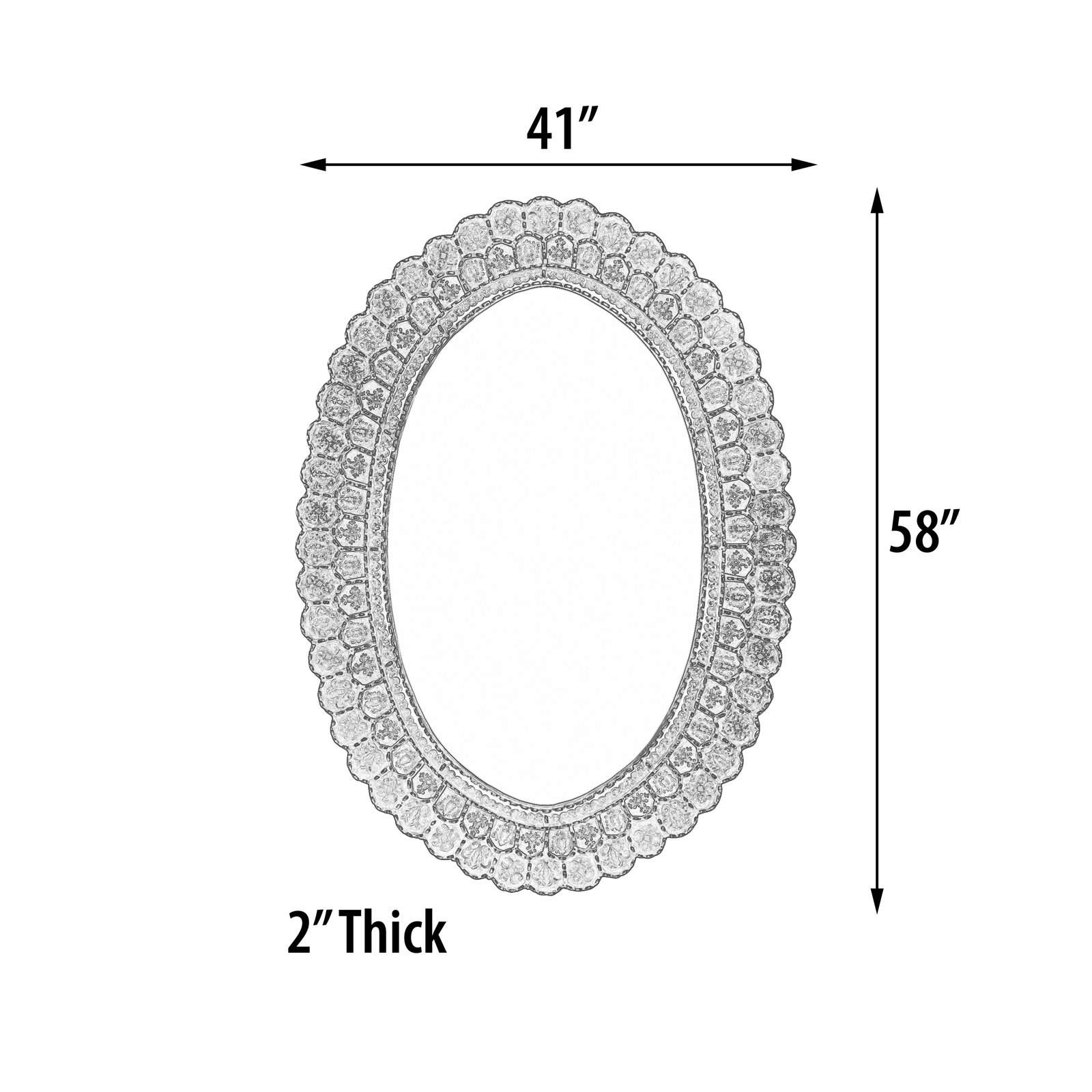 Peruvian Painted Glass Scalloped Mirror - Image 5