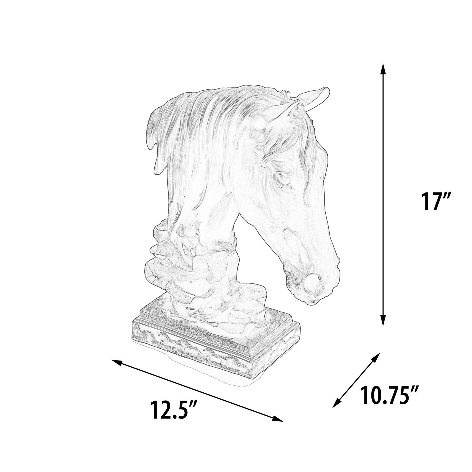 Bronzed Horse Bust Classic - Image 5