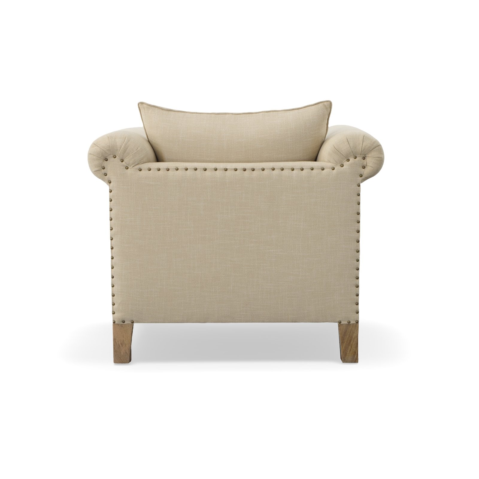 Mango Wood Solid Parquet and Linen Chair 39 Inches - Image 3