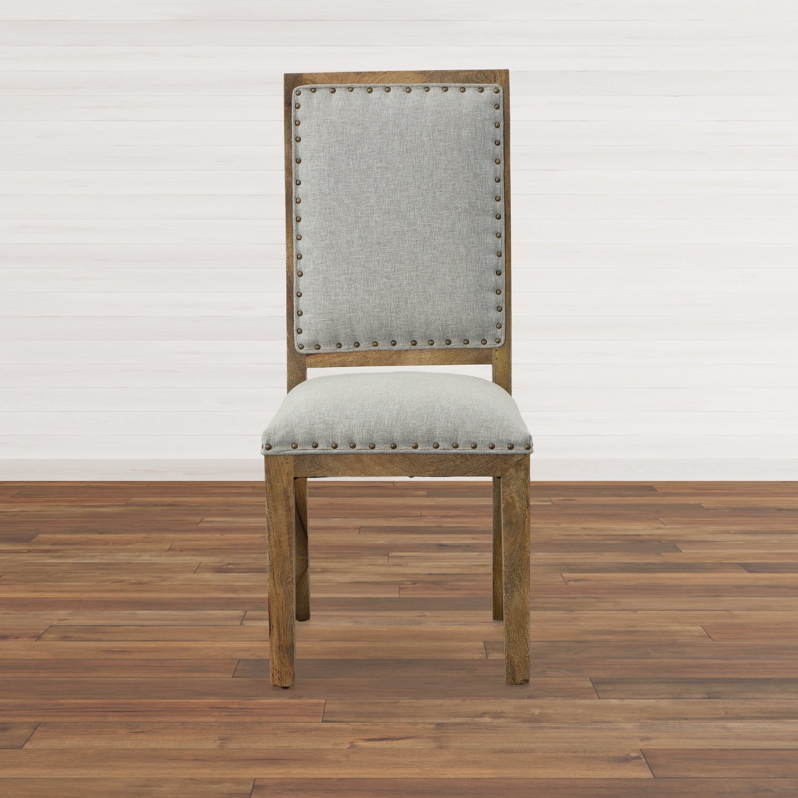 Chair Dining Solid Wood in Neutral Linen - Image 2