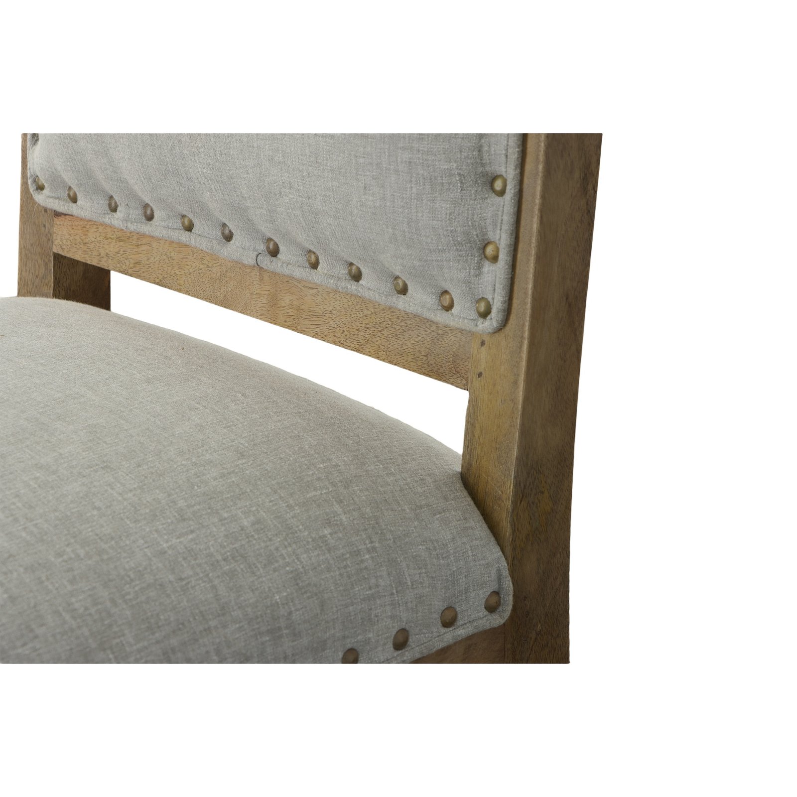 Chair Dining Solid Wood in Neutral Linen - Image 4