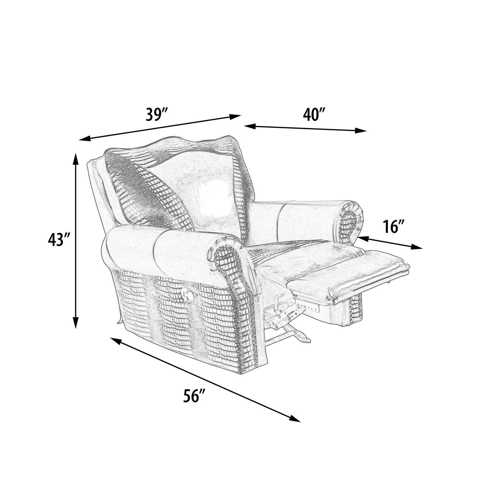 Botswana Brown Chair Rocker Recliner - Image 5