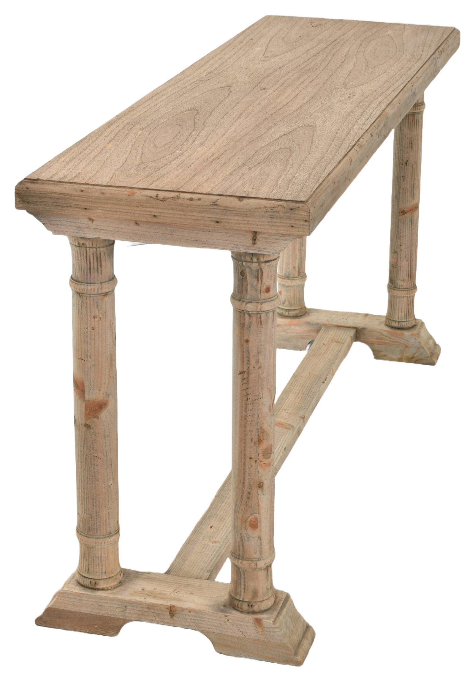 Farmhouse Wood Natural Console Sofa Hall Table - Image 3