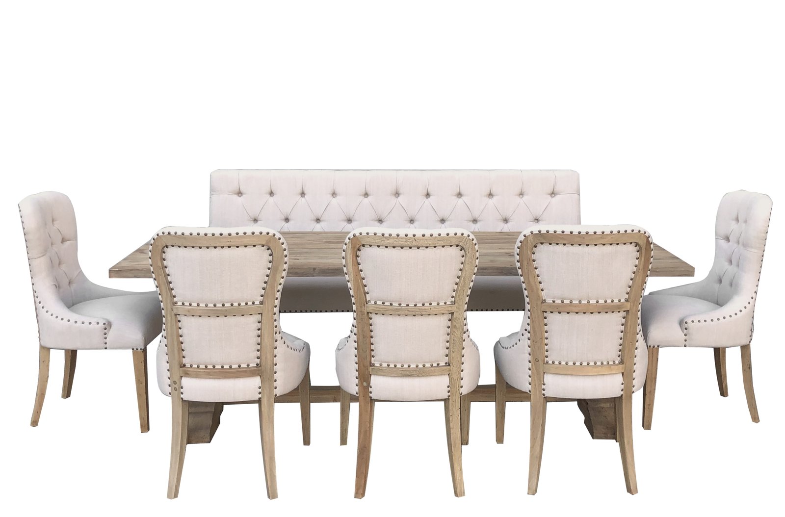 Inverness Farmhouse Bench Dining Table Set of 7 (KIT) - Image 2