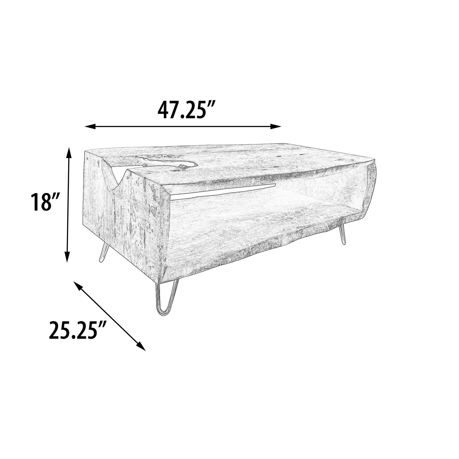 Mountain Studios All Natural Live Edge Slab Mango Coffee Table - Image 5