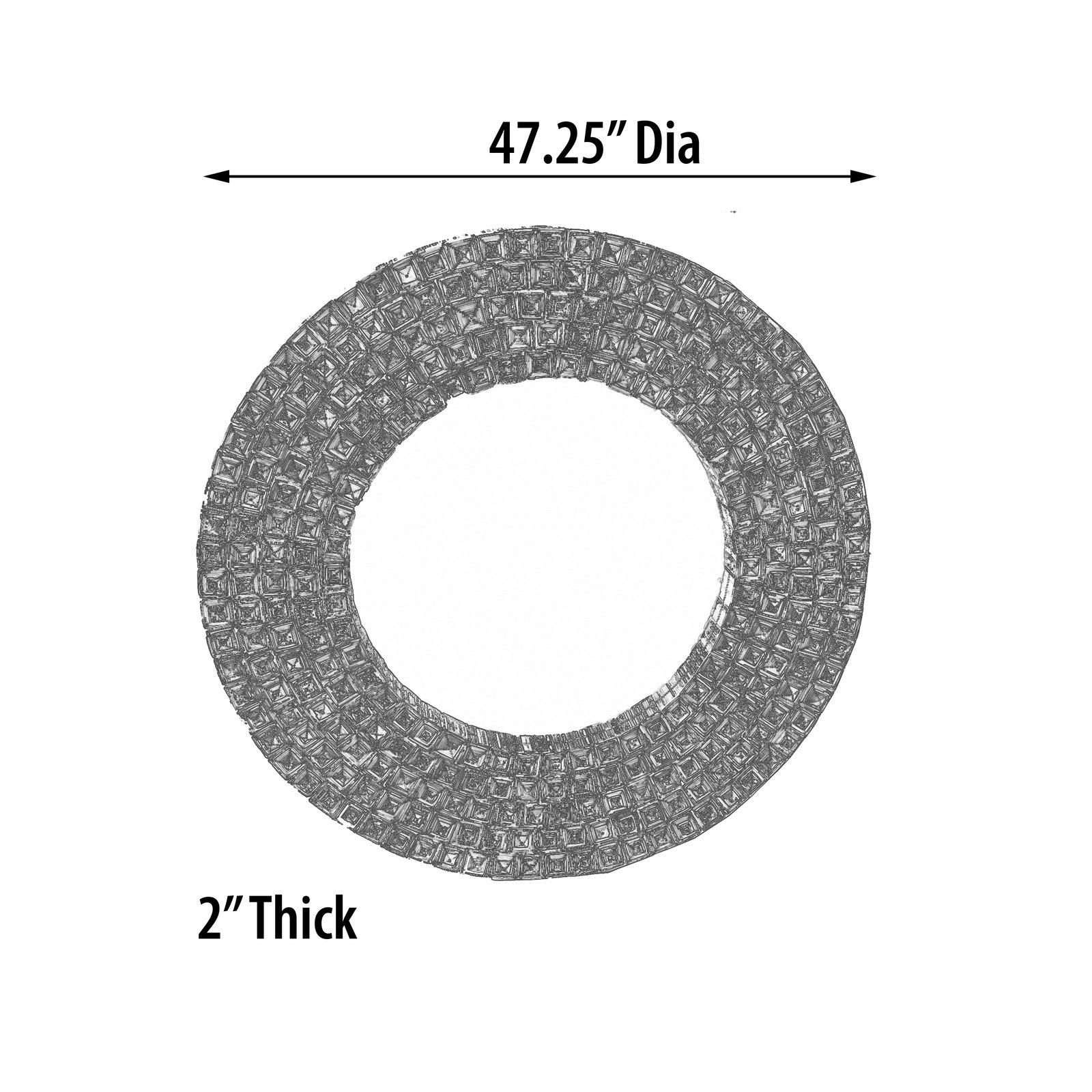 Quilled Large Pyramid Art Mirror 47" Round - Image 5