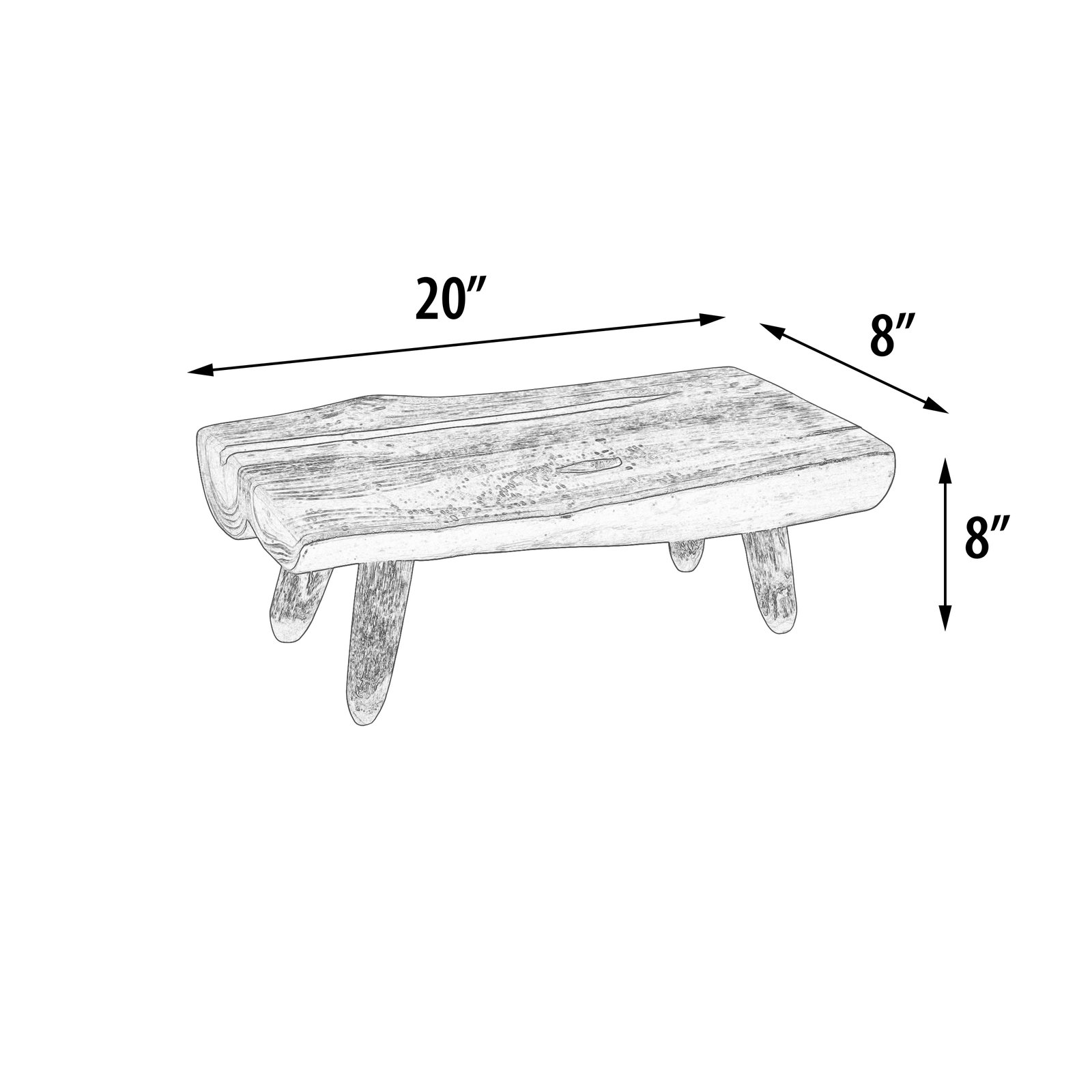 Mountain Studios Cutting Board Charcuterie Stand on Legs 19.7 Inches Natural Teak - Image 5