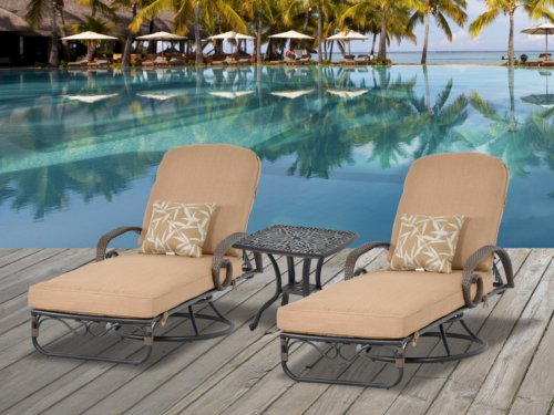 Grand Bonaire Weave Swivel Chaise Lounge Set of 3