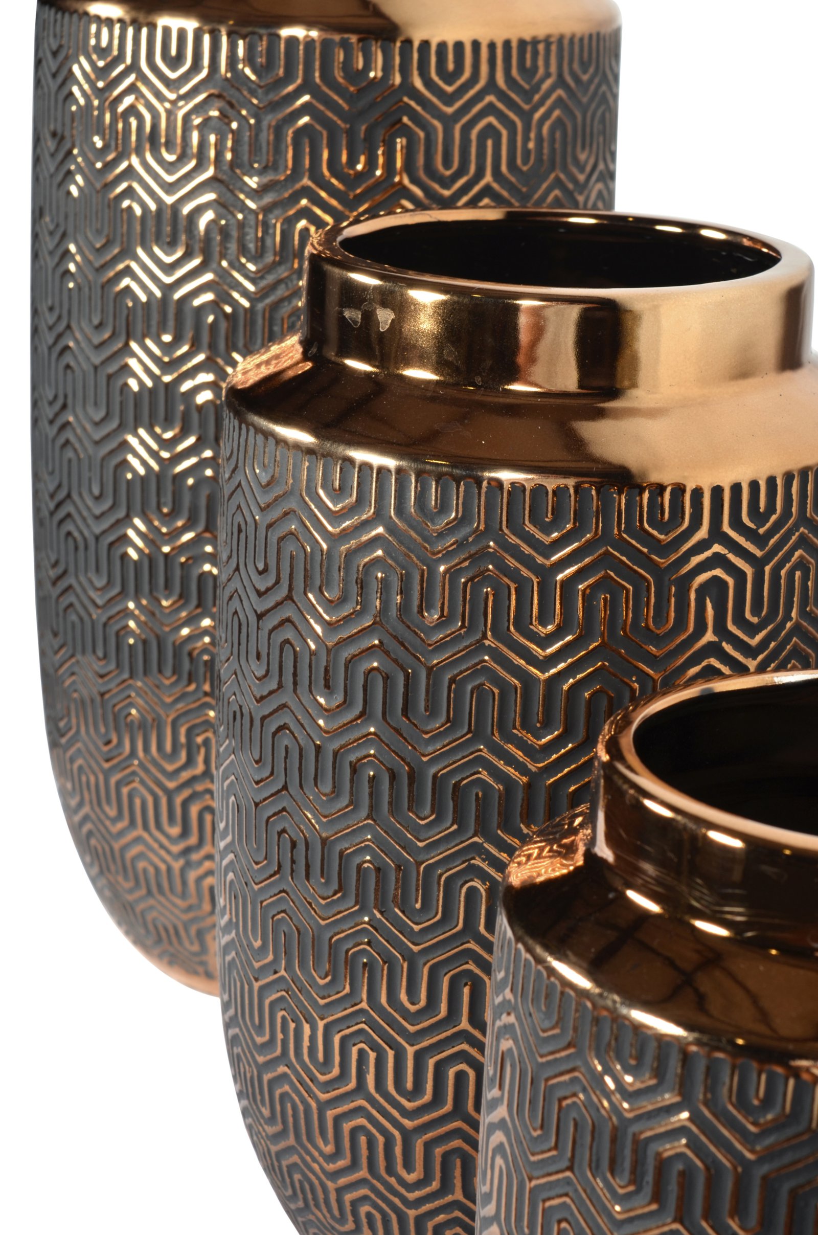 Set of 3 Copper illusion Vases - Image 3