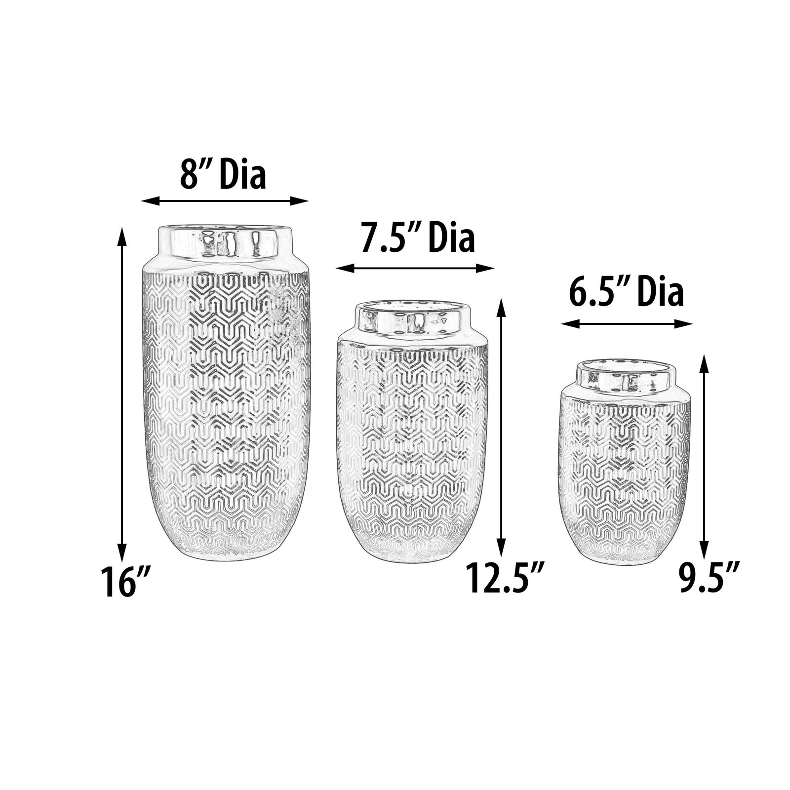 Set of 3 Copper illusion Vases - Image 5