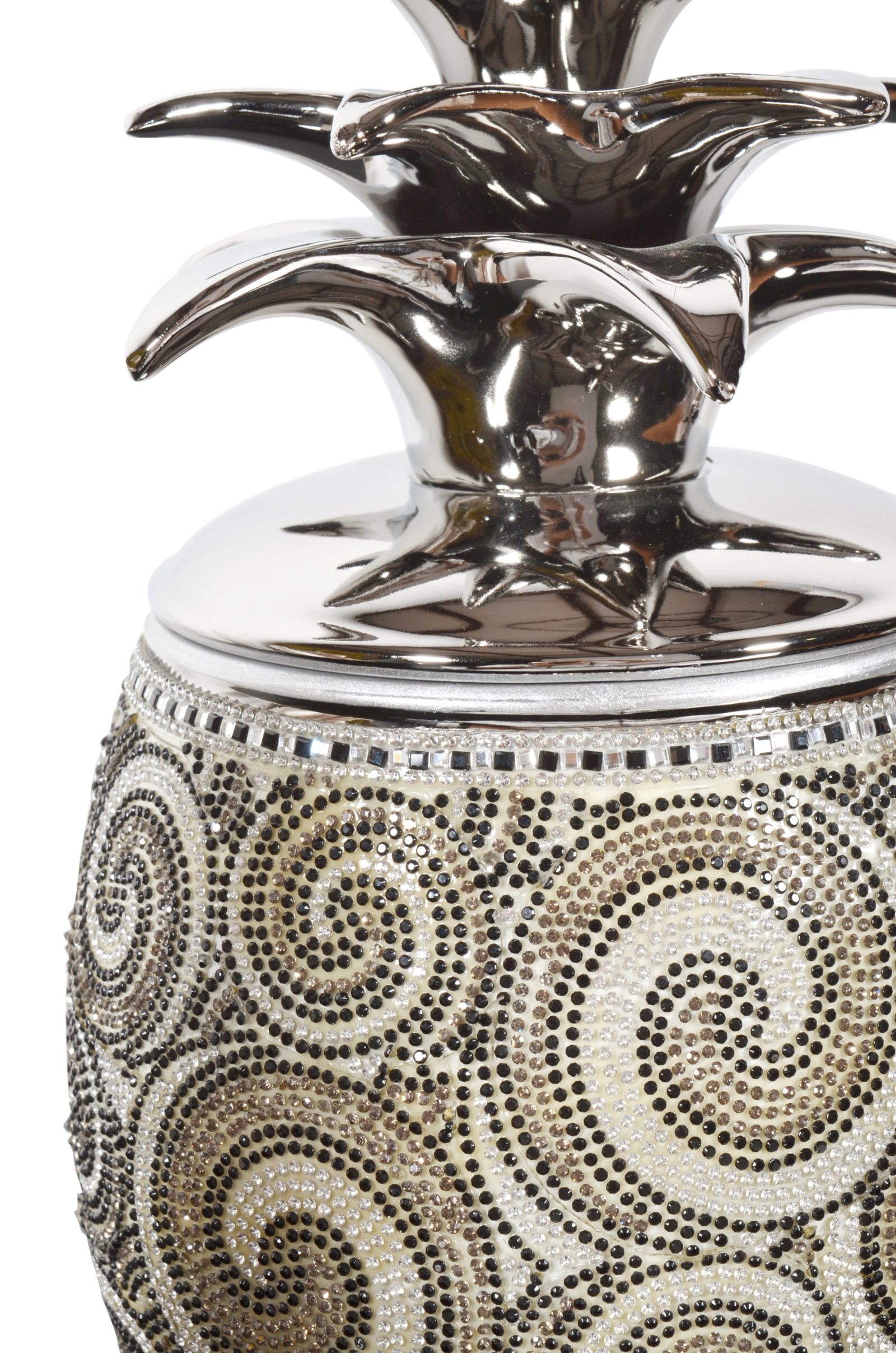 Silver Black Crystal Large Pineapple Canister - Image 4