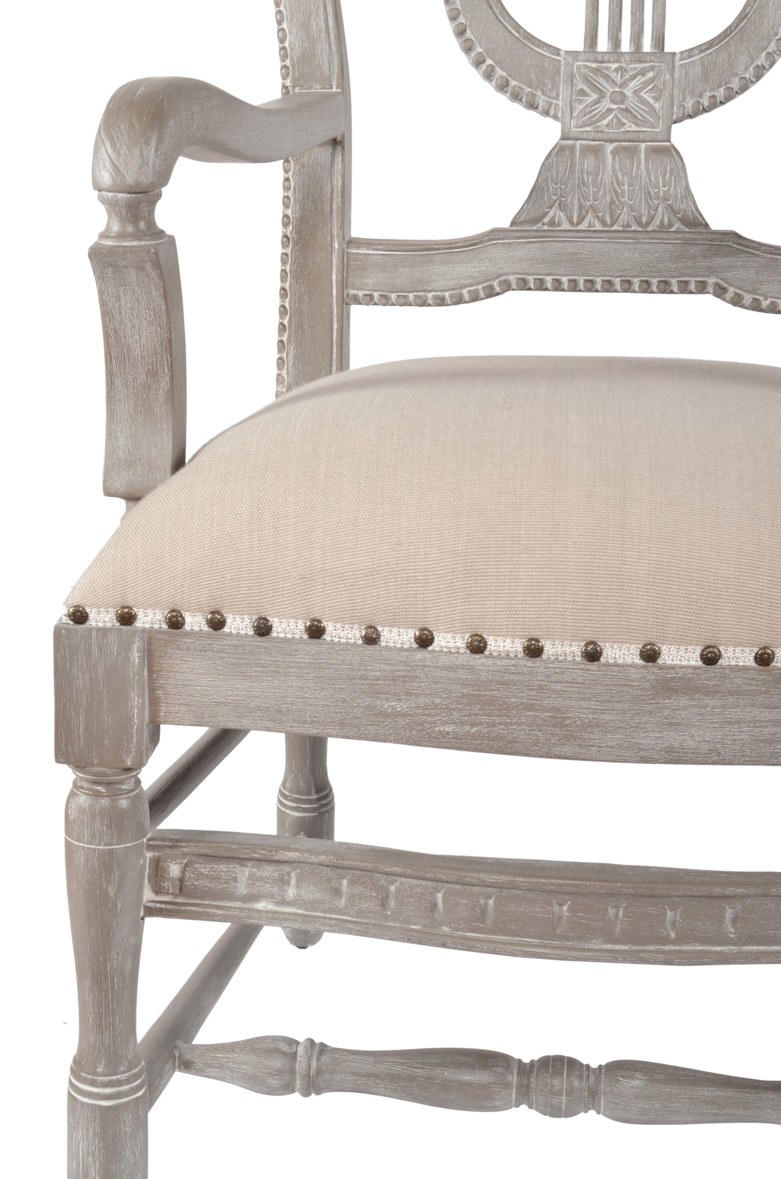 Mystique Gray Lyre Arm Chair - Image 4