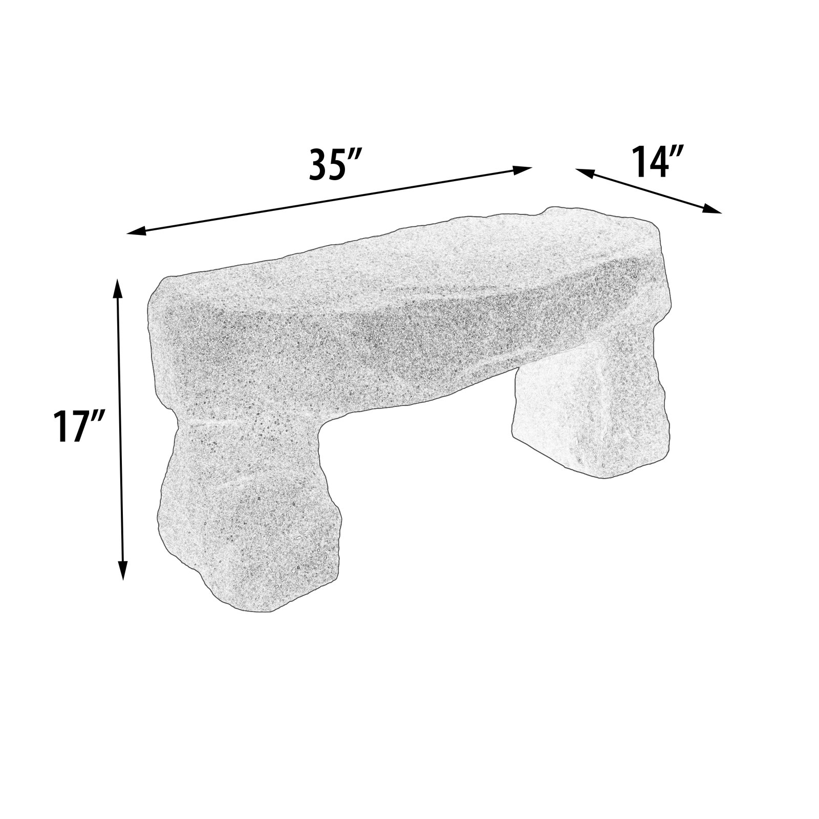 Simulated Rock Bench Settee - Image 5