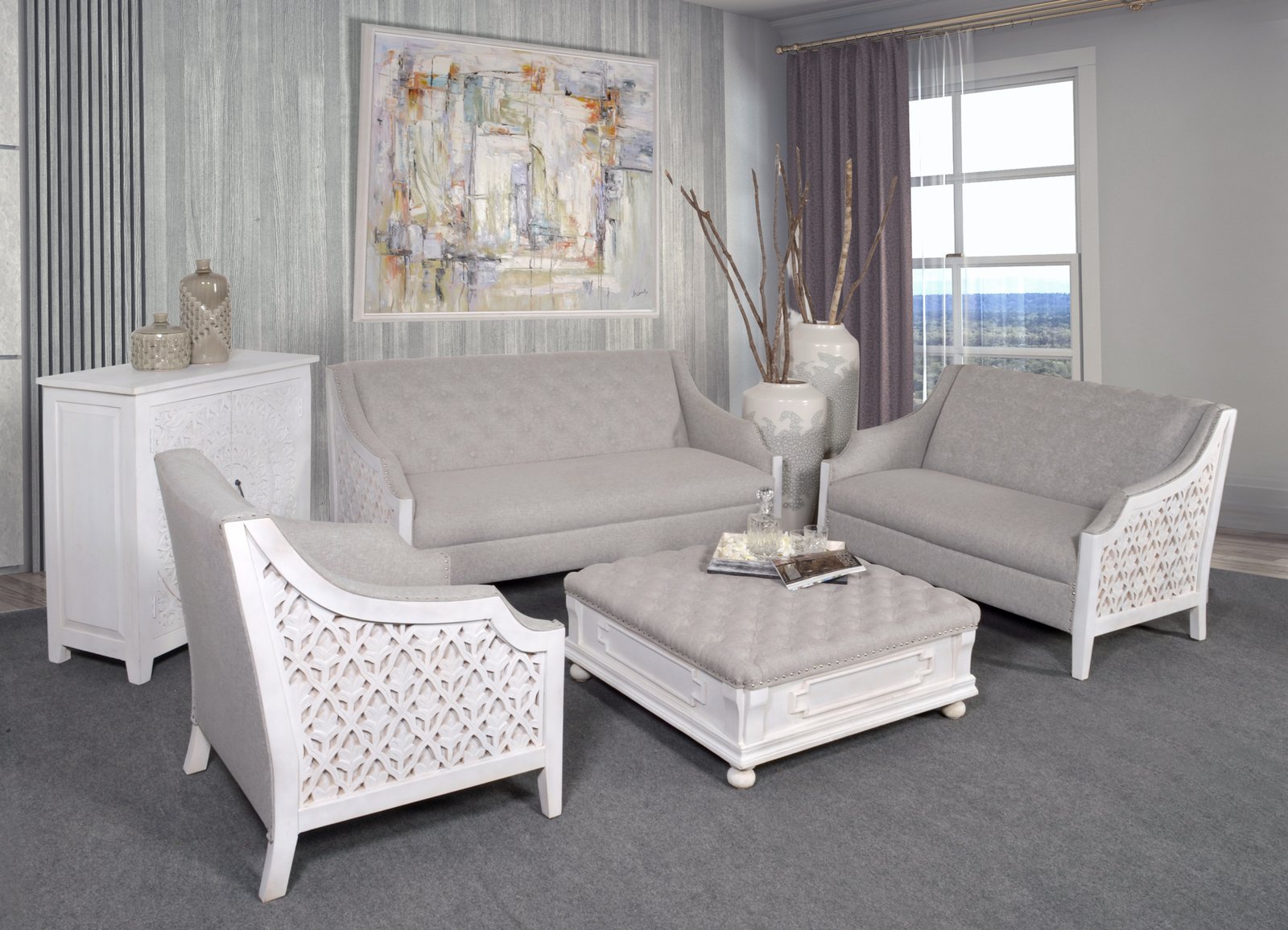 Country Coastal Chalet Sofa 70 Inch - Image 2