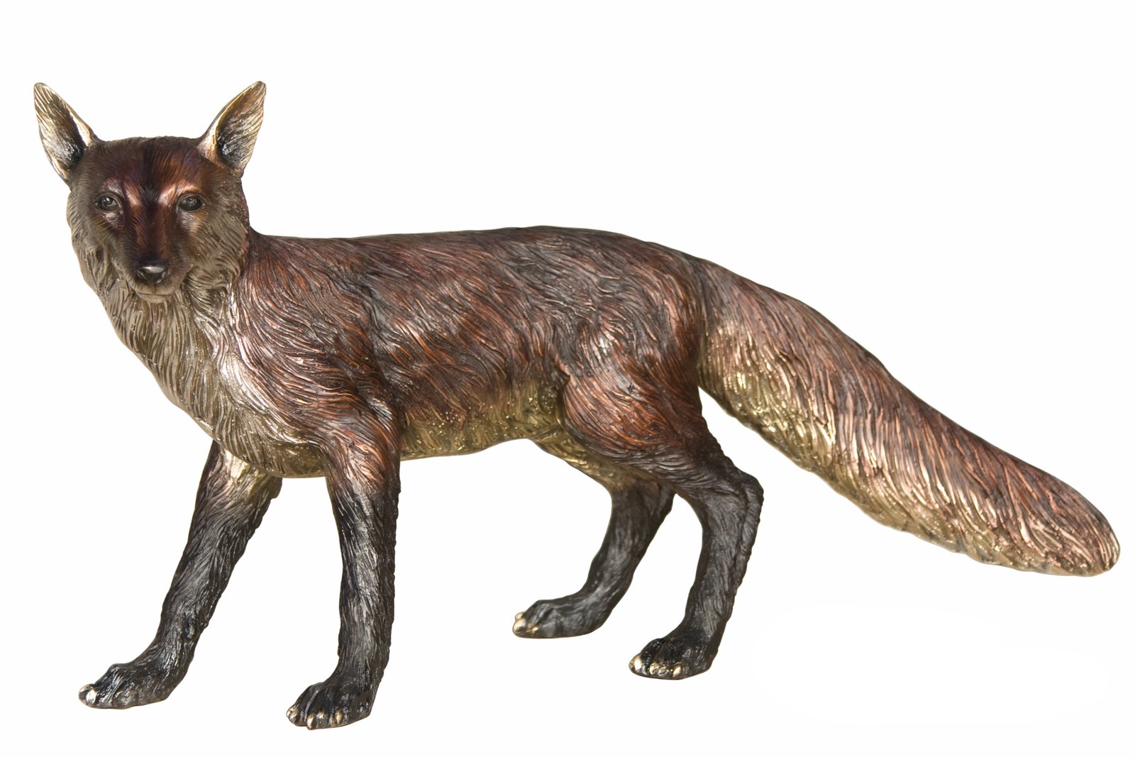 Bronze Standing Fox Special Patina 36 Inches Long