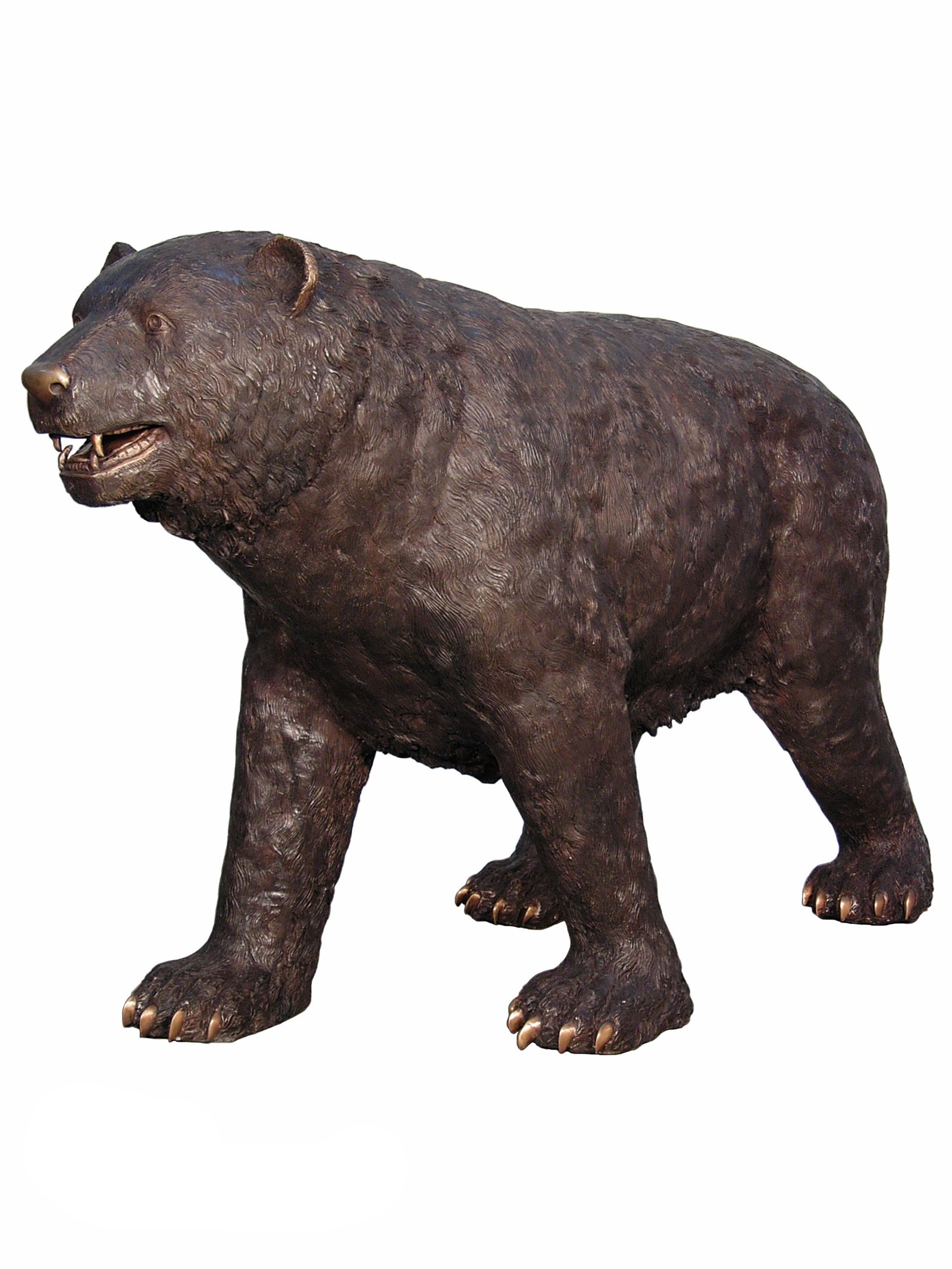Bronze American Black Momma Bear Standing 72 Inches Long