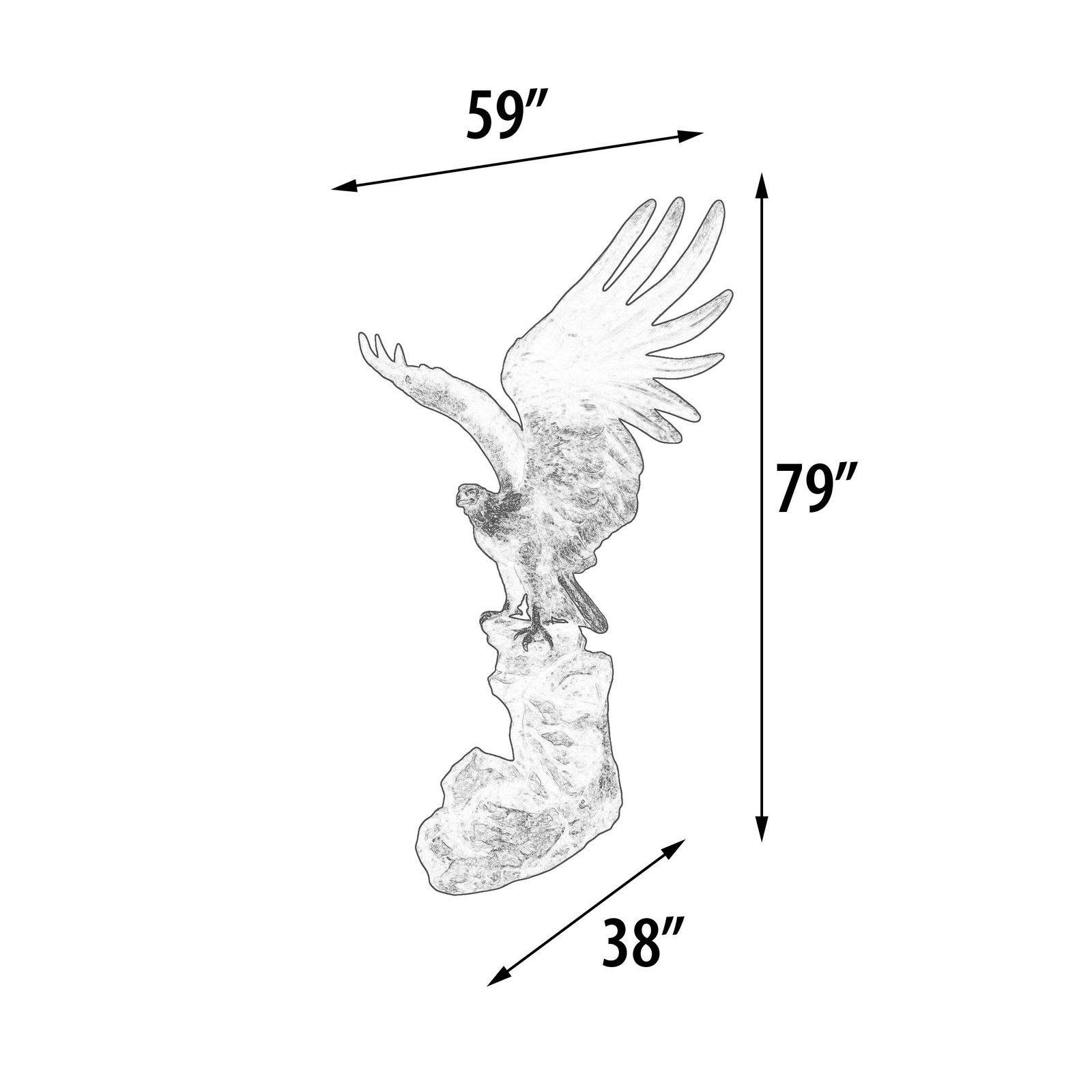 Eagle Perched Left 79 Inches Tall - Image 5