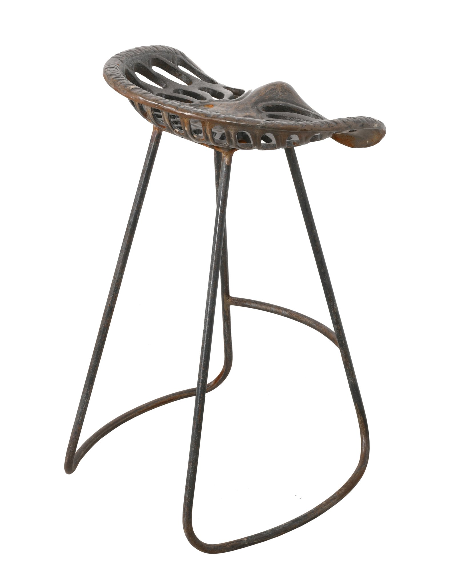 Cast Iron Tractor Seat Counter Height Industrial Stool - Image 3