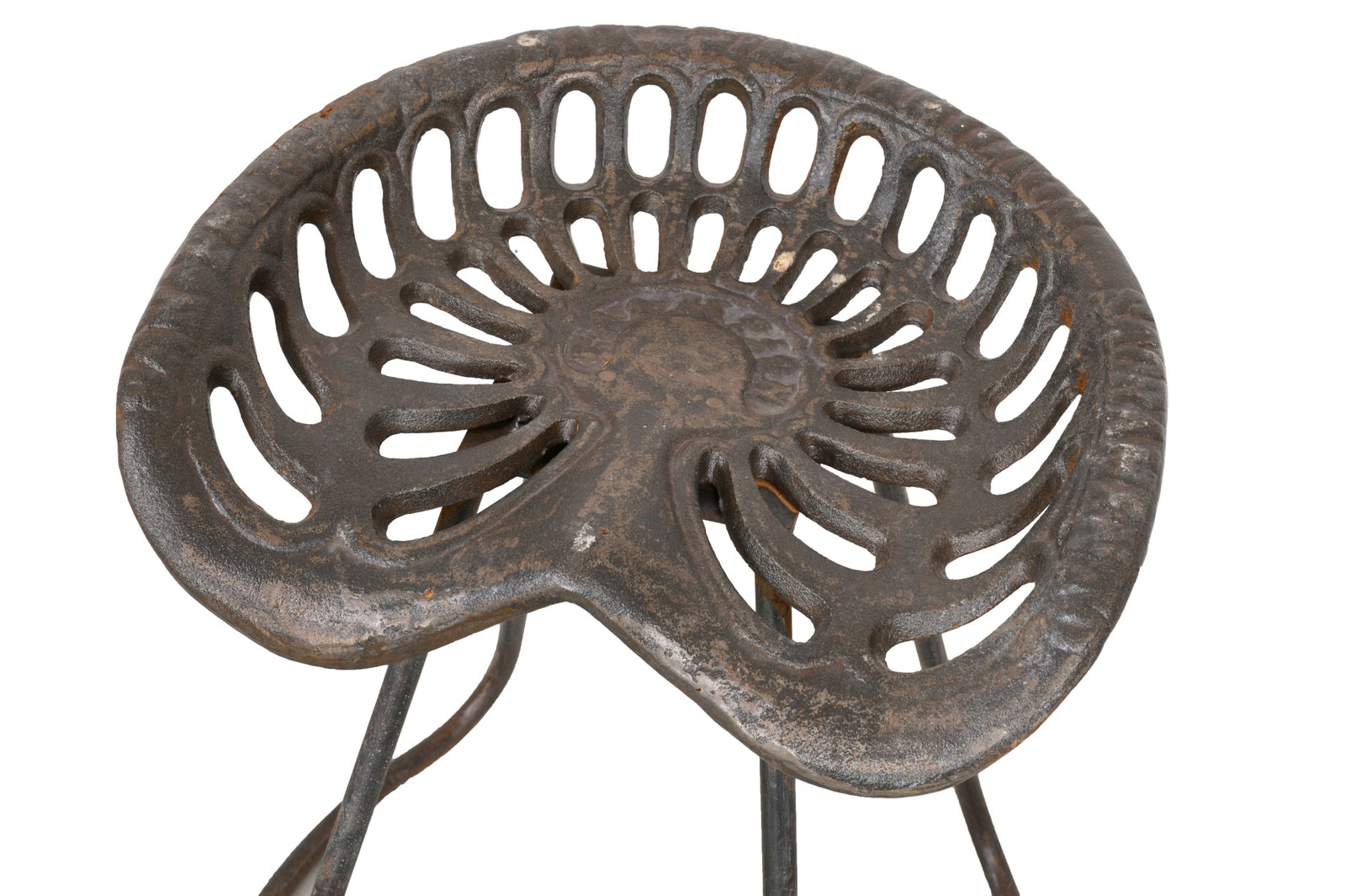 Cast Iron Tractor Seat Counter Height Industrial Stool - Image 4