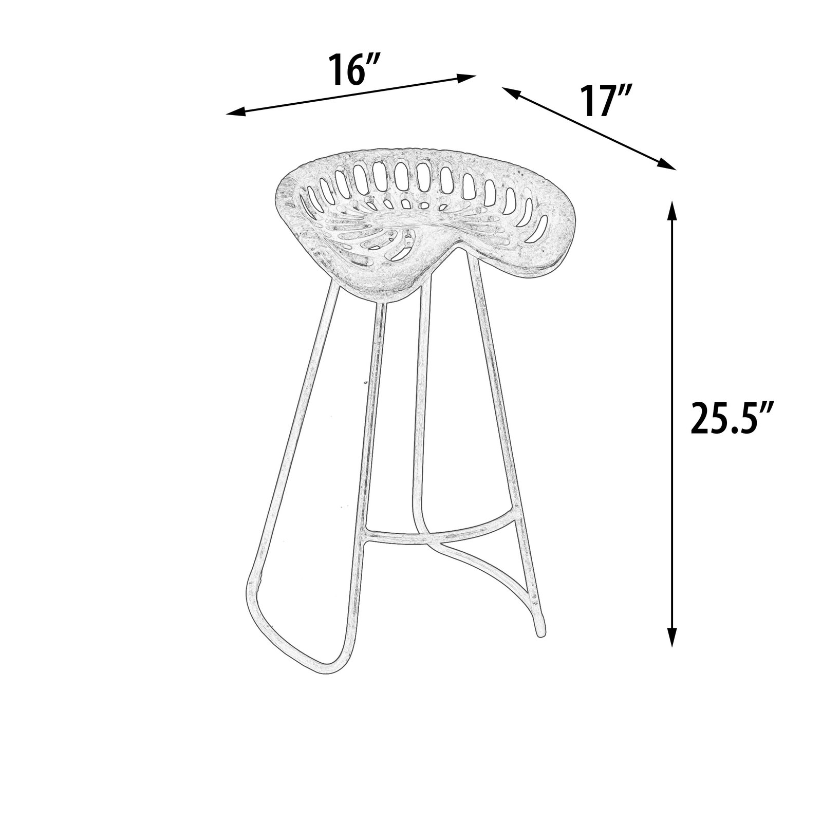 Cast Iron Tractor Seat Counter Height Industrial Stool - Image 5