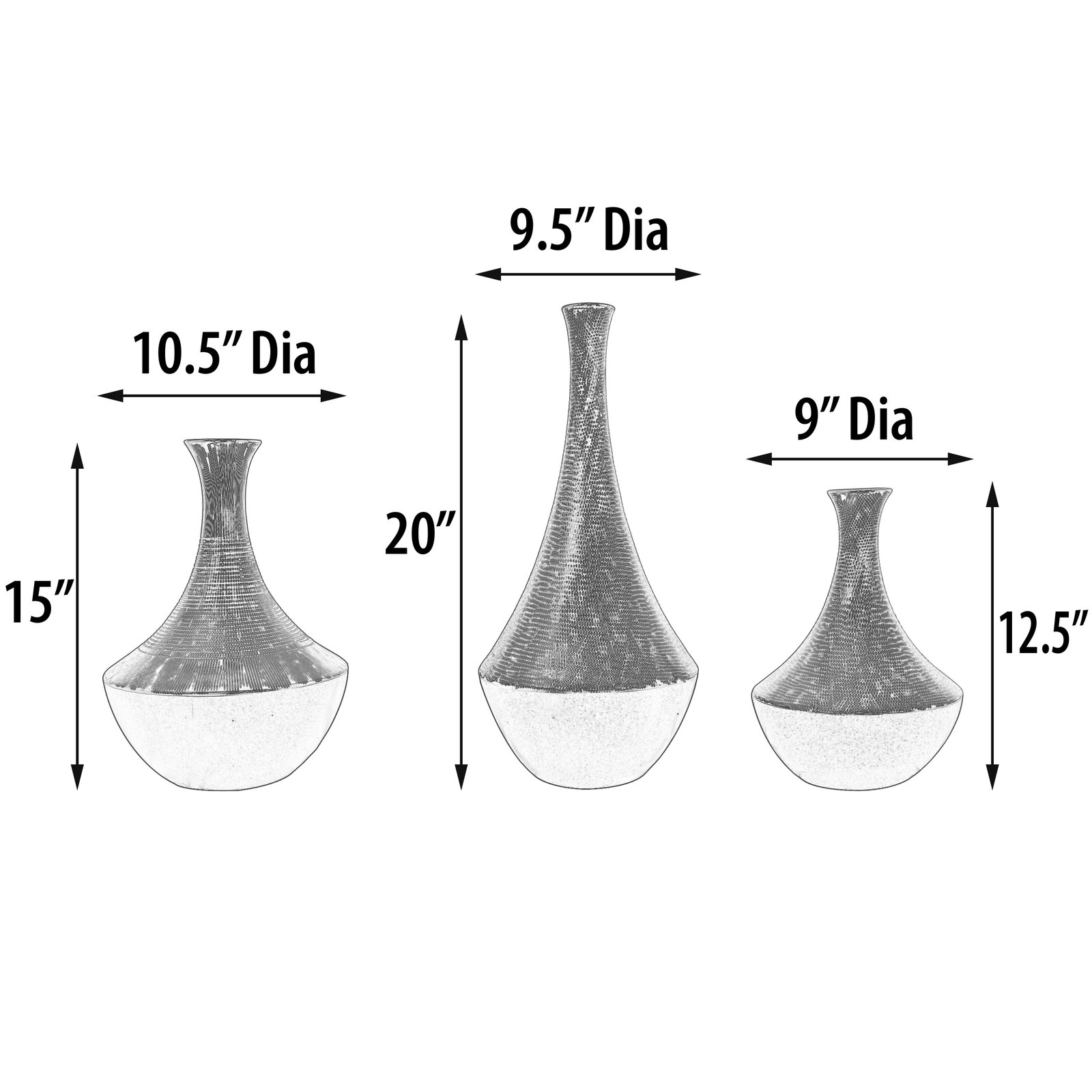 Multi Gourd Vase Set of 3 - Image 5