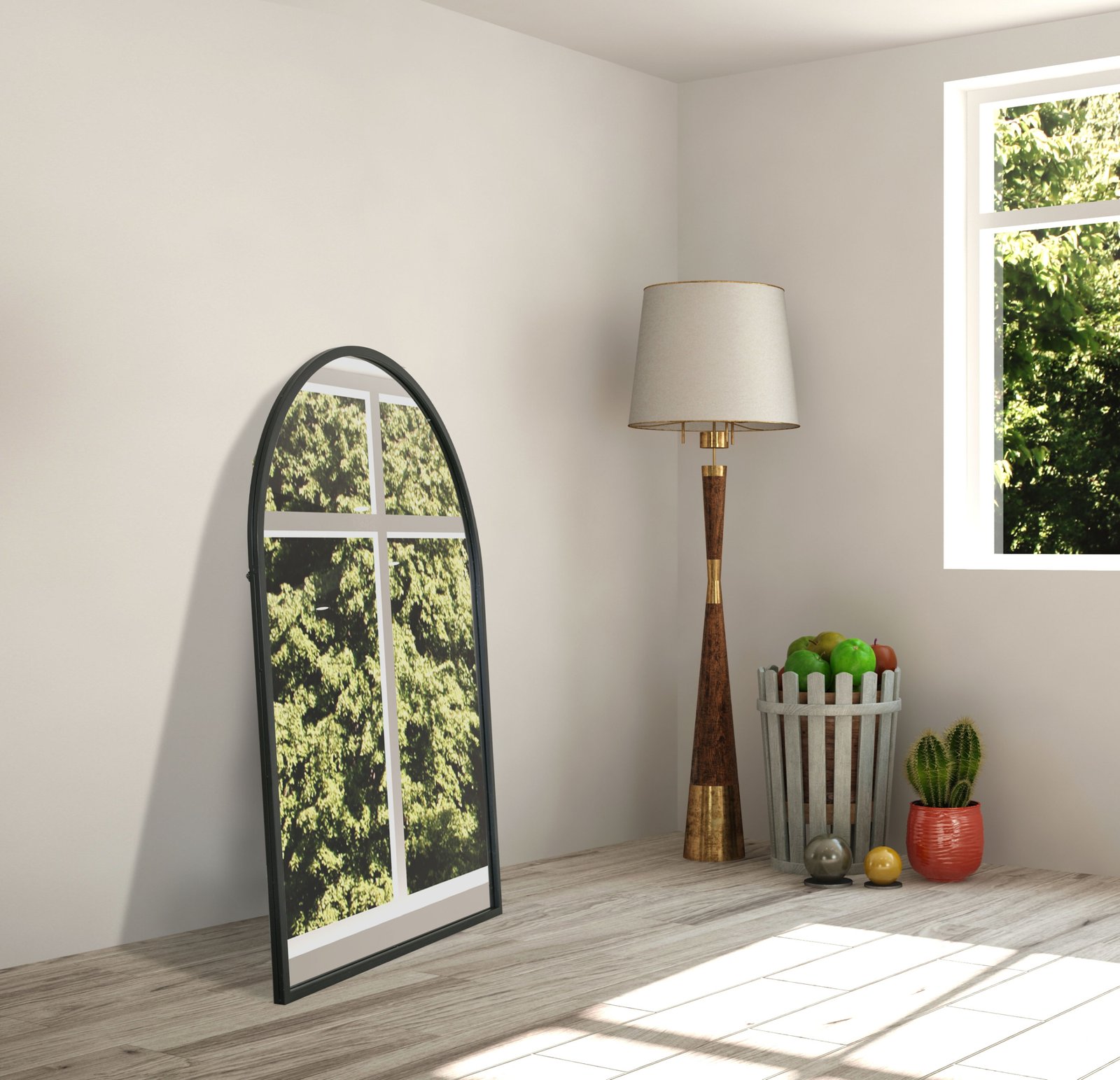 48 Inch Arch Iron Framed Mirror - Image 2