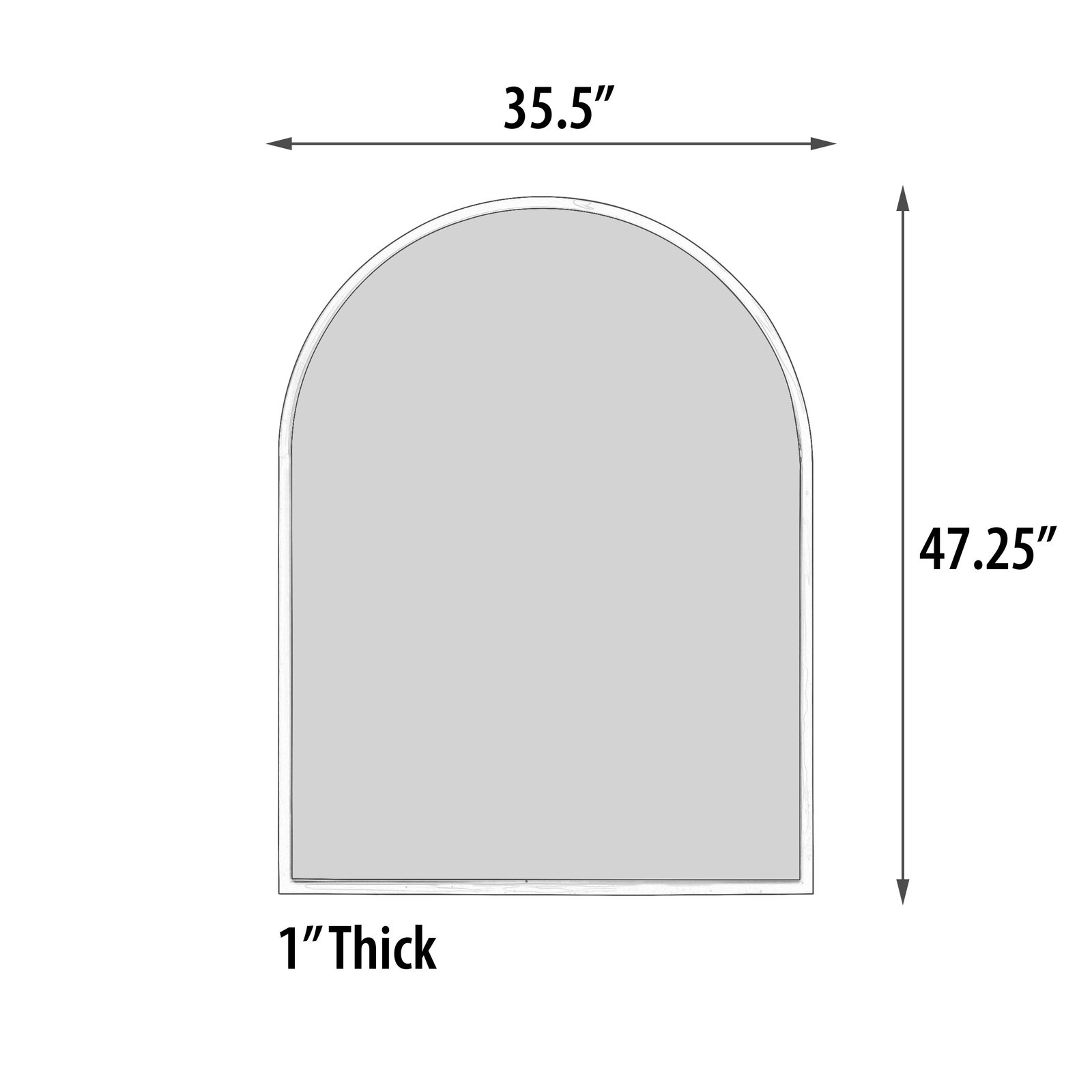 48 Inch Arch Iron Framed Mirror - Image 5