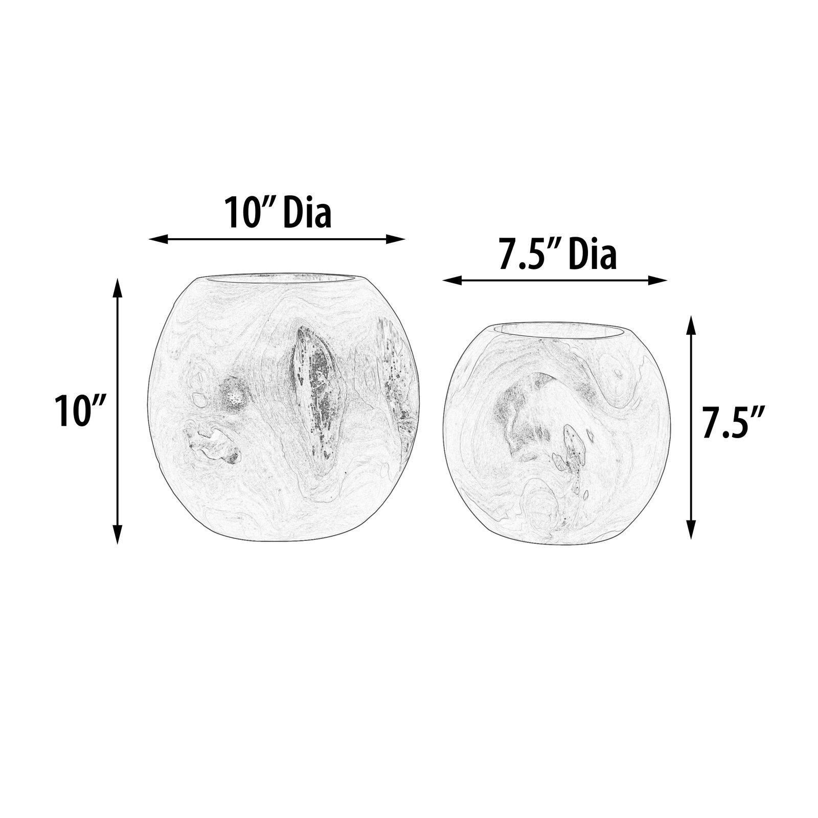 Mountain Studios Teak Organic Vase Set of 2 - Image 5