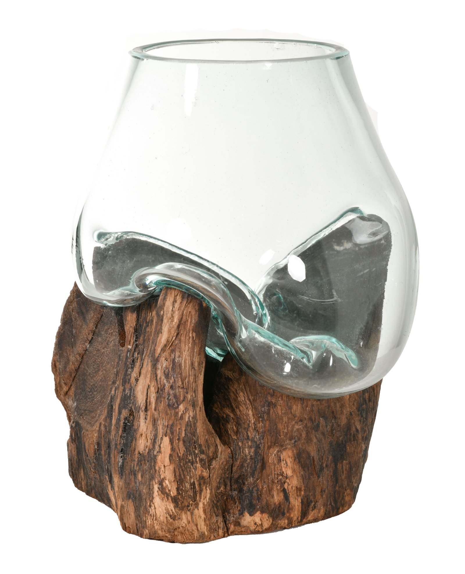 Small Glass Bowl on Wood